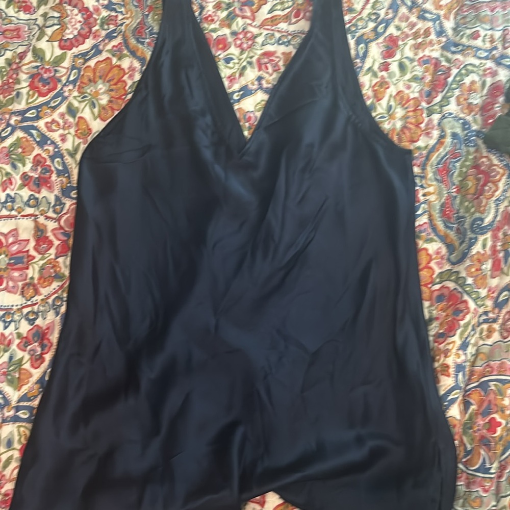 J. Crew %100 silk navy camisole